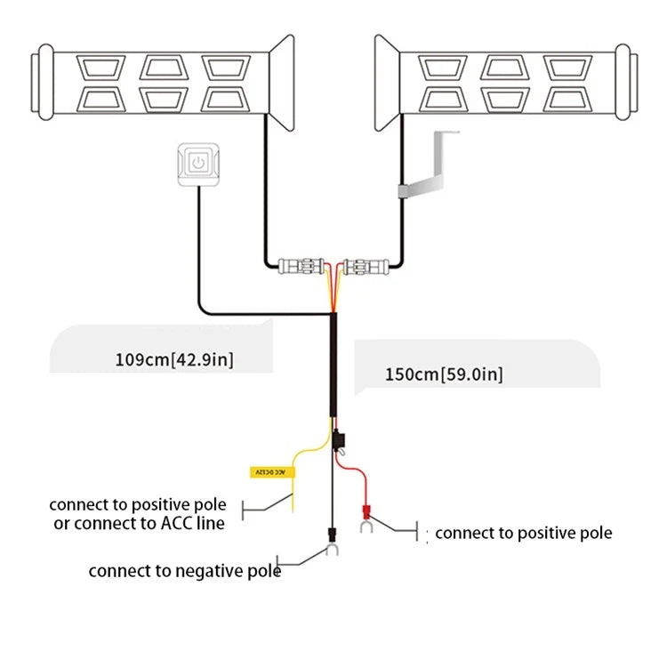 WUPP CSZH-1838B1 1 Pair 12V Heated Handle Grips Motorbike Scooter Hot Grips with 1.5m ACC Cable