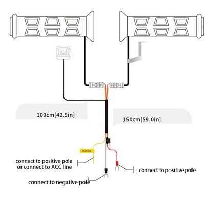 WUPP CSZH-1838B1 1 Pair 12V Heated Handle Grips Motorbike Scooter Hot Grips with 1.5m ACC Cable