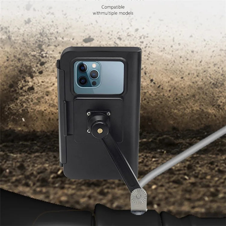 WUPP CS-1937A1 Motorcycle Rearview Mirror Phone Holder Waterproof Phone Mount Case for Electric Bikes