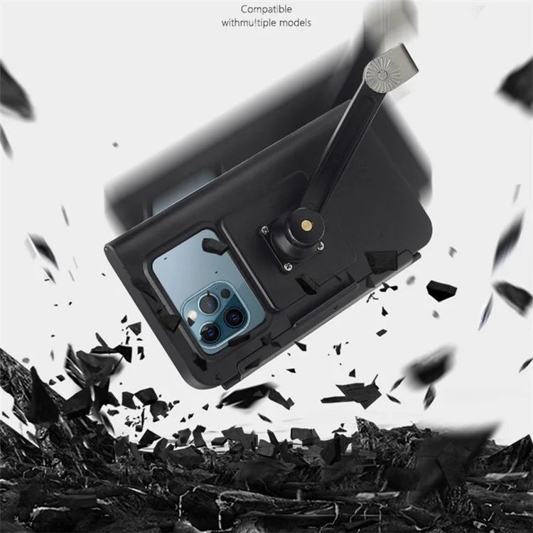 WUPP CS-1937A1 Motorcycle Rearview Mirror Phone Holder Waterproof Phone Mount Case for Electric Bikes