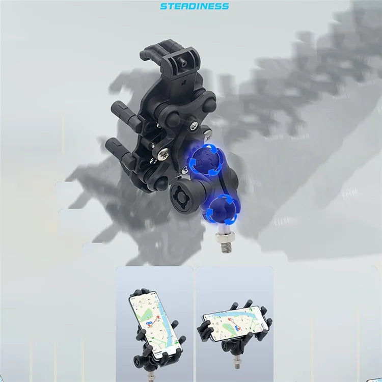WUPP ZH-1990A1 Motorcycle Electric Bike Phone Mount Cell Phone Bracket + M8 Ball Head Set