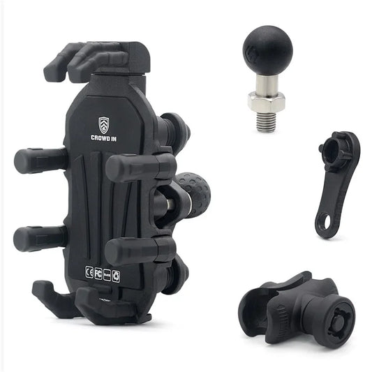 WUPP ZH-1990B2 Anti-Theft Motorcycle Fork Stem Phone Mount Aluminum Alloy Bike Ball Phone Holder