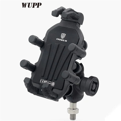WUPP ZH-1990B2 Anti-Theft Motorcycle Fork Stem Phone Mount Aluminum Alloy Bike Ball Phone Holder