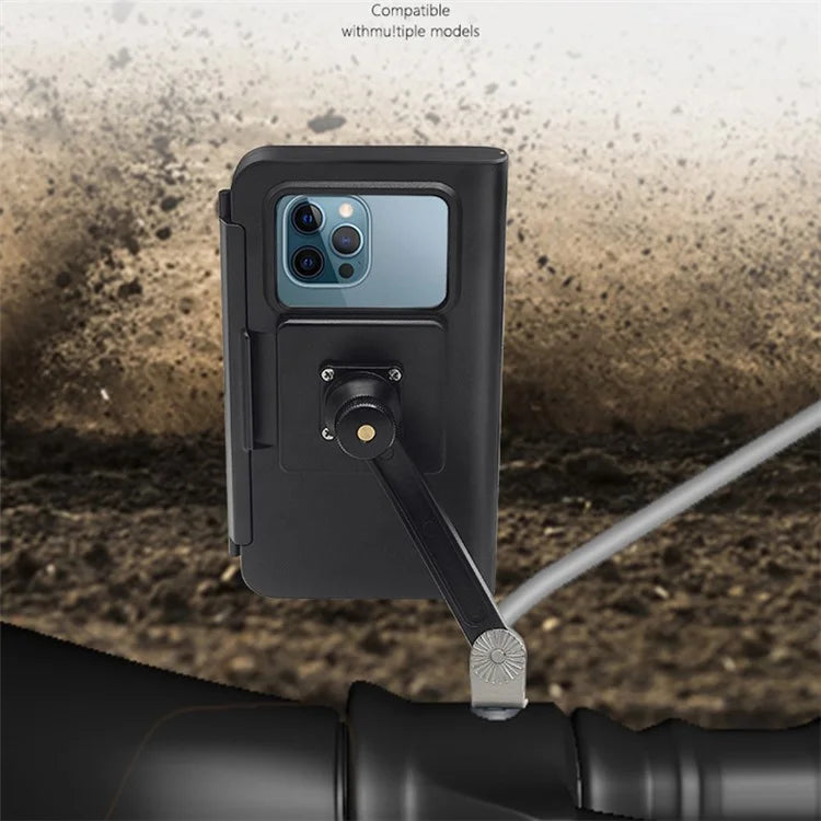 WUPP CS-1937A1 Motorbike Waterproof Phone Holder Rearview Mirror Mount Phone Case