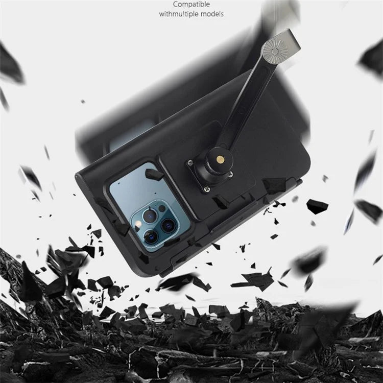 WUPP CS-1937A1 Motorbike Waterproof Phone Holder Rearview Mirror Mount Phone Case