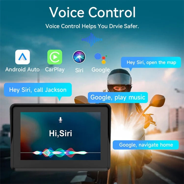 W512A 5 inch IPS Touch Screen Motorcycle Portable Car Stereo Screen with Wireless Carplay Android Auto