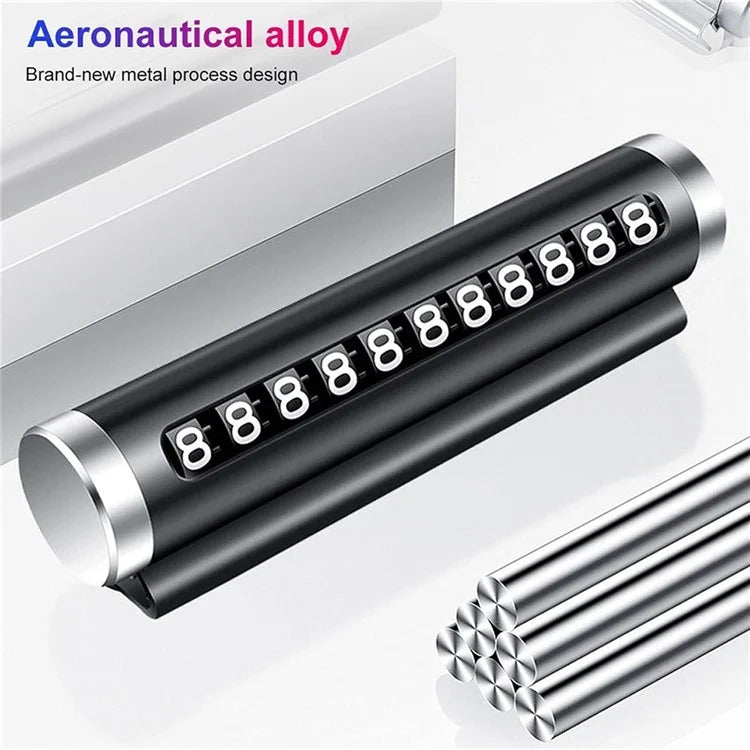 Aluminum Alloy+PC Roller Design Car Stop Sign Phone Number Plate Temporary Parking Card