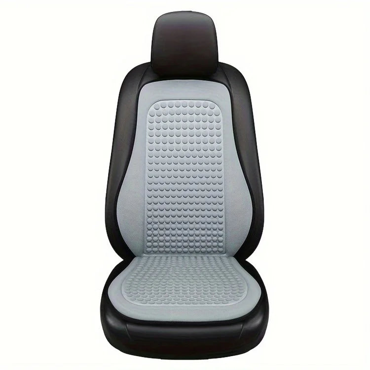 Summer Cooling Mat 3D Massage Breathable Ice Silk Universal Car Front Seat Cover + Backrest Pad
