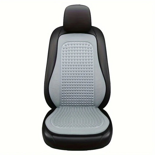 Summer Cooling Mat 3D Massage Breathable Ice Silk Universal Car Front Seat Cover + Backrest Pad
