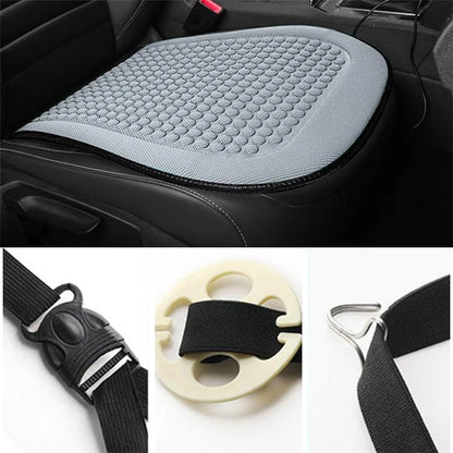Summer Cooling Mat 3D Massage Breathable Ice Silk Universal Car Front Seat Cover + Backrest Pad