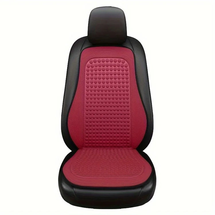 Summer Cooling Mat 3D Massage Breathable Ice Silk Universal Car Front Seat Cover + Backrest Pad