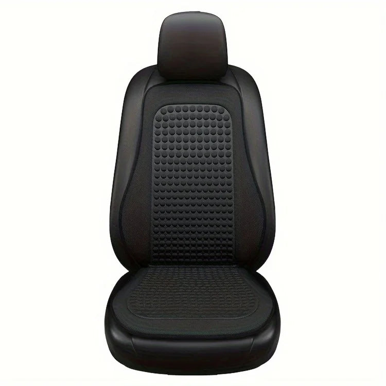 Summer Cooling Mat 3D Massage Breathable Ice Silk Universal Car Front Seat Cover + Backrest Pad