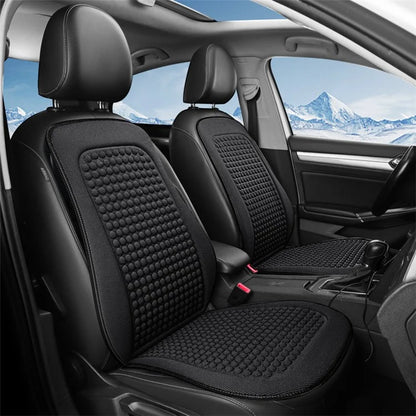 Summer Cooling Mat 3D Massage Breathable Ice Silk Universal Car Front Seat Cover + Backrest Pad