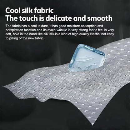 Summer Cooling Mat 3D Massage Breathable Ice Silk Universal Car Front Seat Cover + Backrest Pad