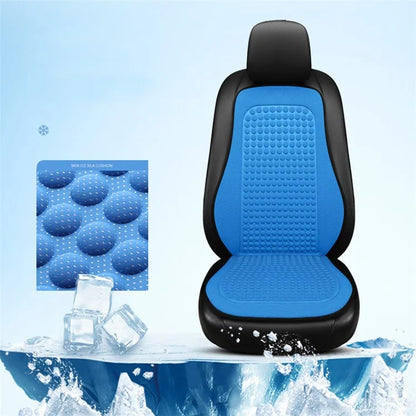2 Sets Car Front Seat Cover + Backrest Pad Cool Breathable Fatigue Relief Vehicle Seat Pad