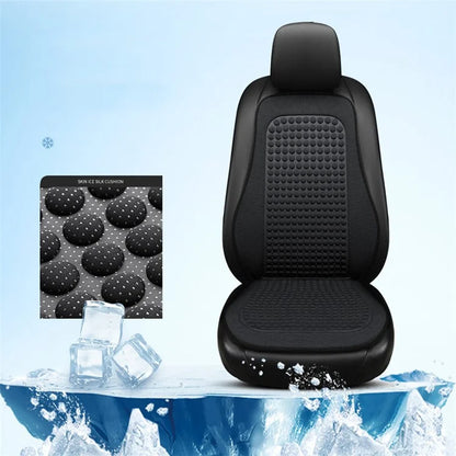 2 Sets Car Front Seat Cover + Backrest Pad Cool Breathable Fatigue Relief Vehicle Seat Pad