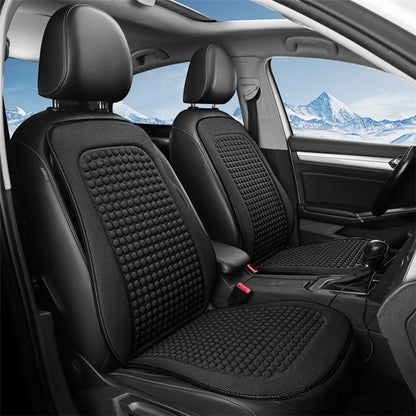 2 Sets Car Front Seat Cover + Backrest Pad Cool Breathable Fatigue Relief Vehicle Seat Pad