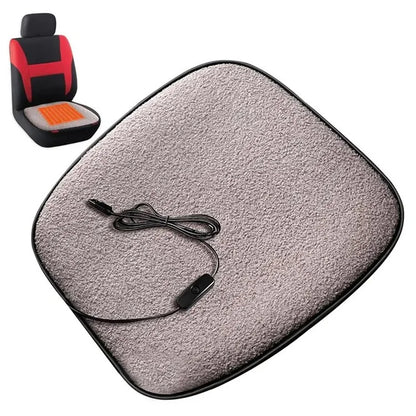 5V Car Heating Cushion Lamb Fleece Winter Warm Universal Car Interior Seat Cover Pad