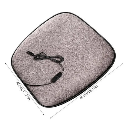 5V Car Heating Cushion Lamb Fleece Winter Warm Universal Car Interior Seat Cover Pad