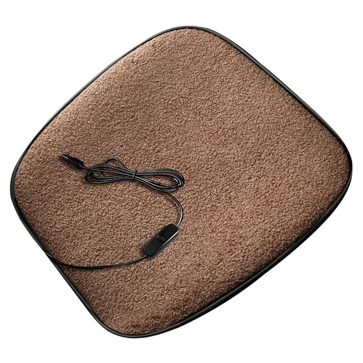 5V Car Heating Cushion Lamb Fleece Winter Warm Universal Car Interior Seat Cover Pad