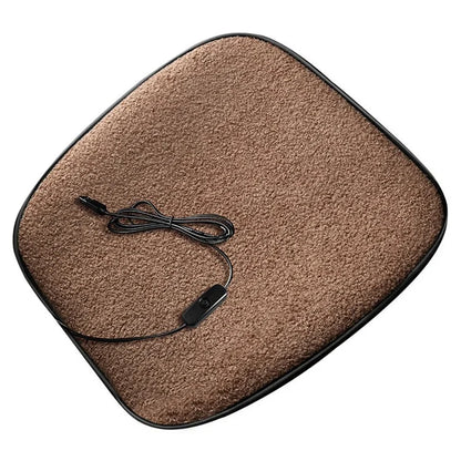 5V Car Heating Cushion Lamb Fleece Winter Warm Universal Car Interior Seat Cover Pad