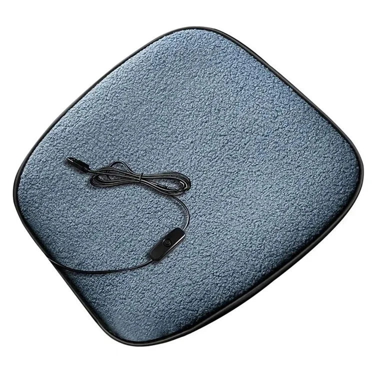 5V Car Heating Cushion Lamb Fleece Winter Warm Universal Car Interior Seat Cover Pad