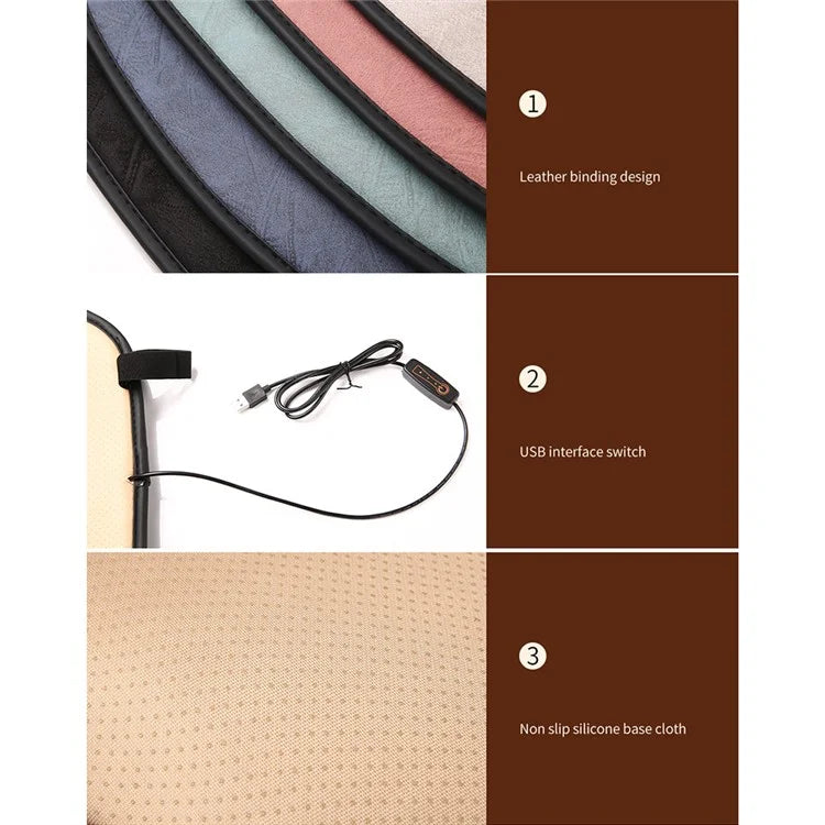 Heating Pad Seat Cushion 3 Temperature USB 5V Heating Pad Car Seat Cover for Cold Winter