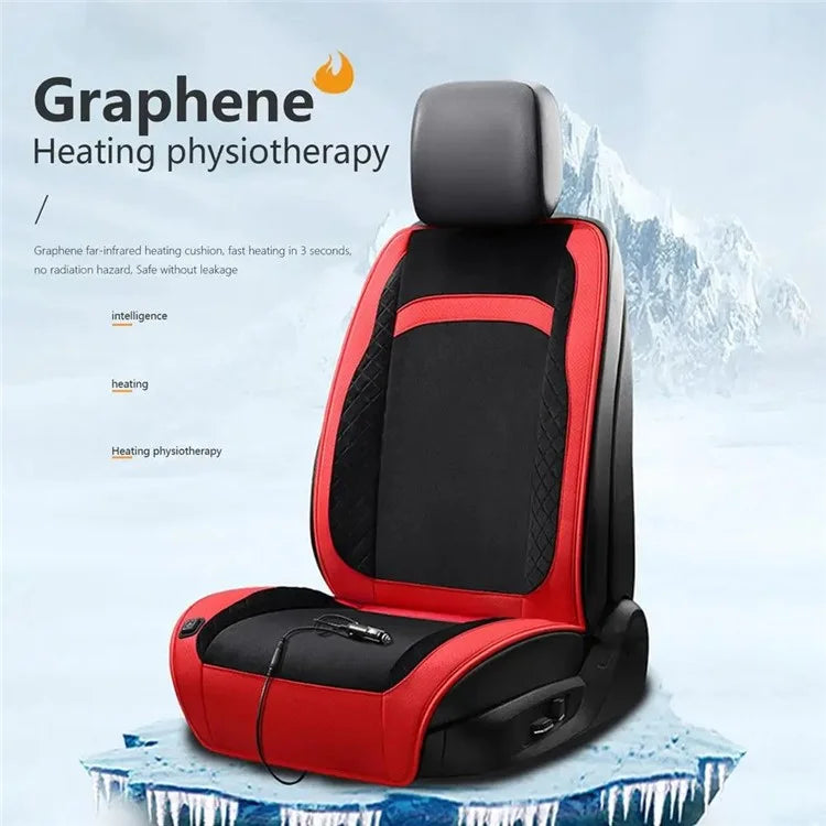 Universal 12V / 24V Car Electric Heating Car Seat Cushion with Backrest Car Seat Warmer for Winter