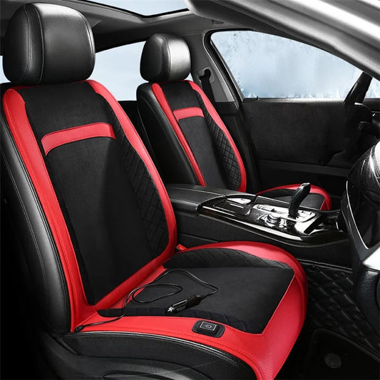 2Pcs / Set 12V / 24V Car Electric Heating Car Seat Cushion with Backrest for Winter Universal Vehicle Seat Warmer