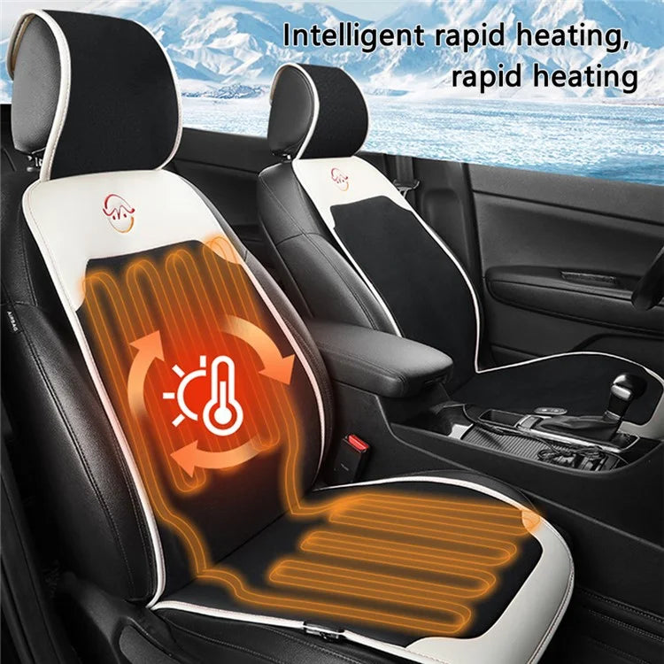 WM-XL2 2Pcs / Set 12V / 24V Car Heated Seat Cushion Universal Vehicle Seat Cover Warmer with Backrest for Cold Day