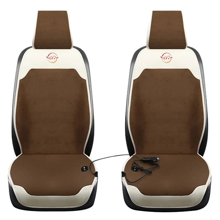 WM-XL2 2Pcs / Set 12V / 24V Car Heated Seat Cushion Universal Vehicle Seat Cover Warmer with Backrest for Cold Day