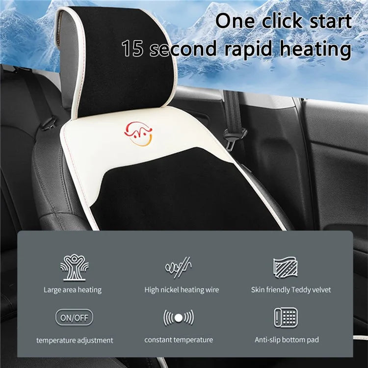 WM-XL2 2Pcs / Set 12V / 24V Car Heated Seat Cushion Universal Vehicle Seat Cover Warmer with Backrest for Cold Day