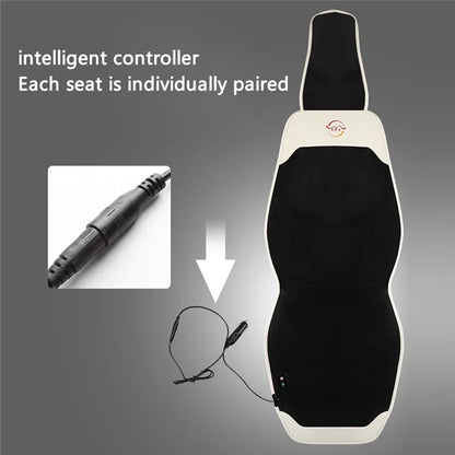 WM-XL2 2Pcs / Set 12V / 24V Car Heated Seat Cushion Universal Vehicle Seat Cover Warmer with Backrest for Cold Day