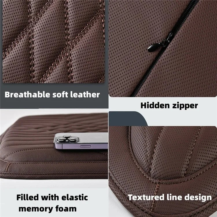 TK036 Nappa Texture PU Leather + Memory Foam Car Seat Cushion Non-slip Seat Pad