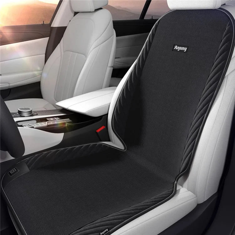 ANJUNY Winter Car Electric Heated Seat Cushion with Backrest Plush Chair Heating Pad