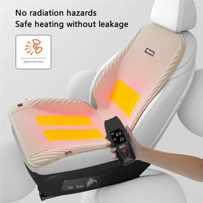 ANJUNY Winter Car Electric Heated Seat Cushion with Backrest Plush Chair Heating Pad