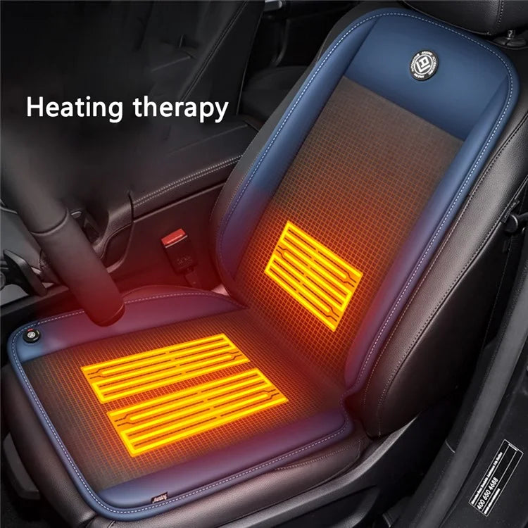 ANJUNY Car Electric Heated Seat Cushion Leather+Velvet+Sponge Winter Seat Heating Pad with Backrest