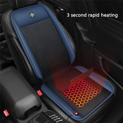 ANJUNY Car Electric Heated Seat Cushion Leather+Velvet+Sponge Winter Seat Heating Pad with Backrest