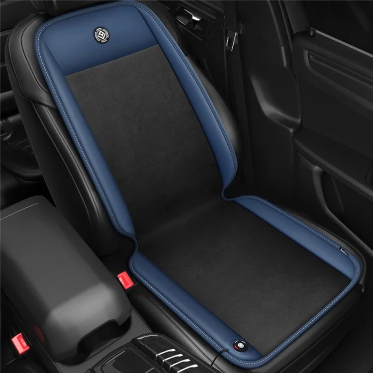 ANJUNY Car Electric Heated Seat Cushion Leather+Velvet+Sponge Winter Seat Heating Pad with Backrest