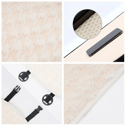 2Pcs Soft Plush Car Front Seat Mat + 2pcs Non-slip Backrest Cushion Cover