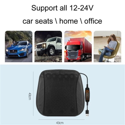 USB Car Seat Summer Cooler Breathable Ice Silk Seat Cushion ( Built-in 8 Fans)
