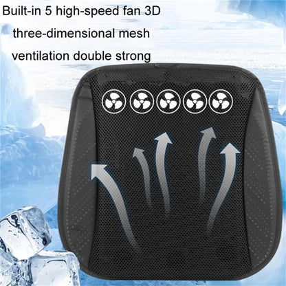 USB Powered Summer Breathable Car Seat Cushion Built-in 5 Fans Seat Cooling Mat