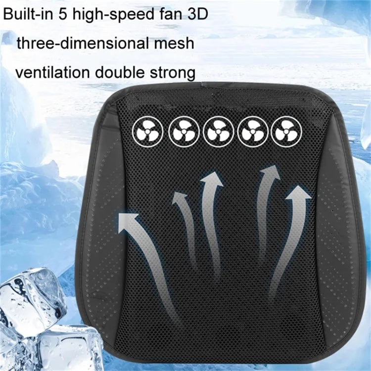 USB Powered Summer Breathable Car Seat Cushion Built-in 5 Fans Seat Cooling Mat