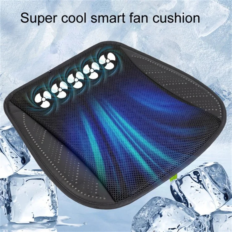 USB Powered Summer Breathable Car Seat Cushion Built-in 5 Fans Seat Cooling Mat