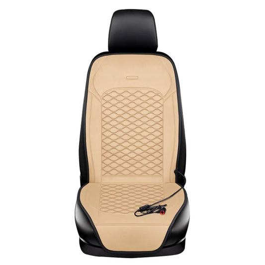 Car Winter Heated Short Plush Seat Cushion for 12V Car Electric Fast Heating Seat Cushion, Cigarette Lighter Power