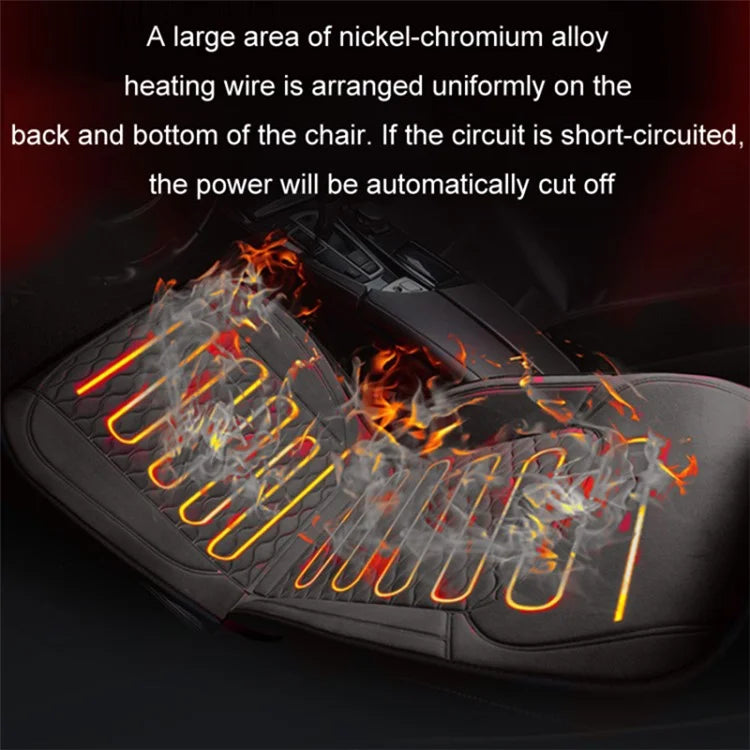 Car Winter Heated Short Plush Seat Cushion for 12V Car Electric Fast Heating Seat Cushion, Cigarette Lighter Power
