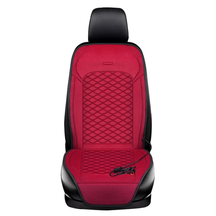 Car Winter Heated Short Plush Seat Cushion for 12V Car Electric Fast Heating Seat Cushion, Cigarette Lighter Power