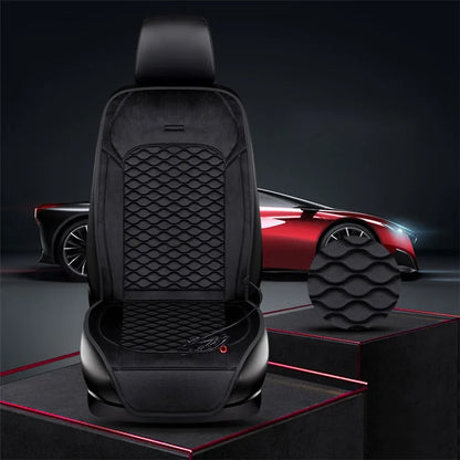 Car Winter Heated Short Plush Seat Cushion for 12V Car Electric Fast Heating Seat Cushion, Cigarette Lighter Power
