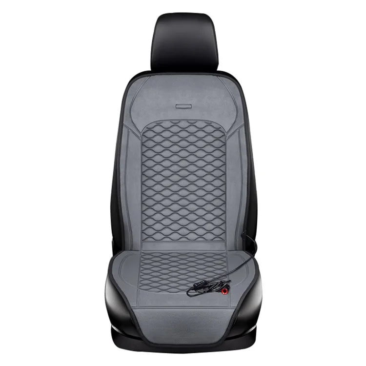 Car Winter Heated Short Plush Seat Cushion for 12V Car Electric Fast Heating Seat Cushion, Cigarette Lighter Power