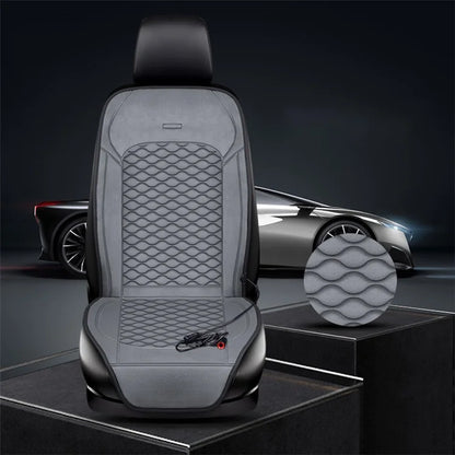Car Winter Heated Short Plush Seat Cushion for 12V Car Electric Fast Heating Seat Cushion, Cigarette Lighter Power